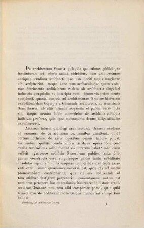 De architectura graeca : commentatio epigraphica prior