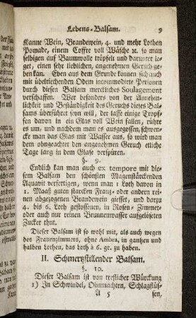 II. Schmerzstillender Balsam.