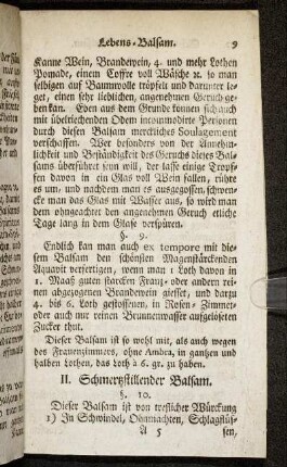 II. Schmerzstillender Balsam.