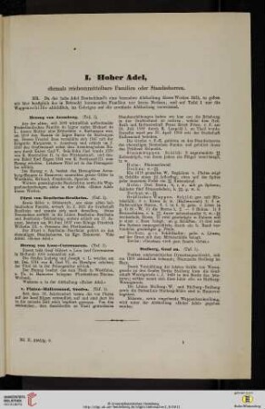 I. Hoher Adel