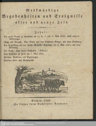 Merkwürdige Begebenheiten und Ereignisse alter und neuer Zeit, 1843