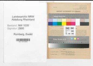 Entnazifizierung Ewald Romberg , geb. 02.10.1891 (Kaufmaennischer Angestellter)