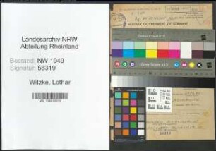 Entnazifizierung Lothar Witzke , geb. 09.07.1903 (Lehrer)