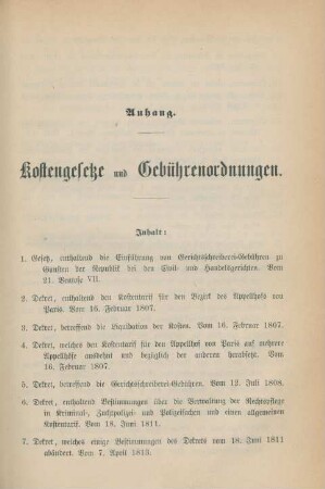 Kostengesetze und Gebührenordnungen