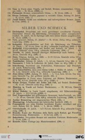 Silber und Schmuck (Nr. 138-160)