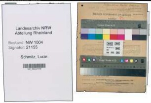 Entnazifizierung Lucie Schmitz , geb. 19.05.1920 (Angestellte)