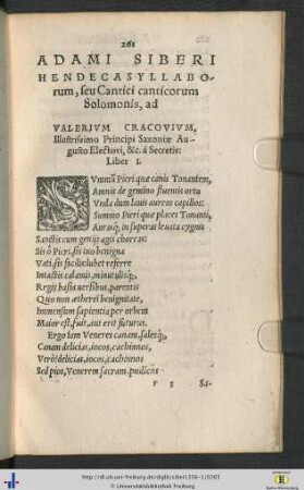 Hendecasyllaborum, seu Cantici canticorum Solomonis Liber I.