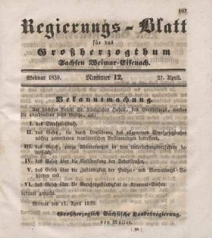 Nr. 12 : 27. April 1839