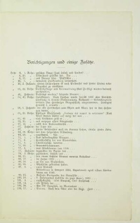 Berichtigungen umd einige Zusätze.