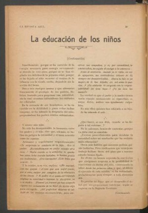La educación de los niños