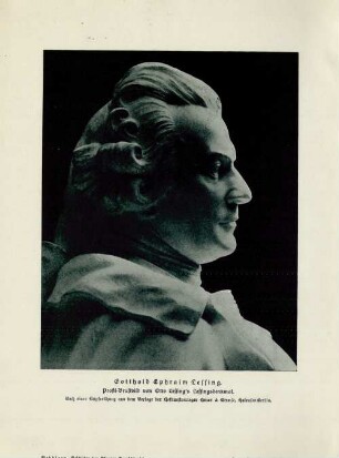 Gotthold Ephraim Lessing. Profil-Brustbld von Otto Lessing's Lessingsdenkmal