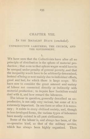 Chapter VIII. In The Socialist State (concluded). Unproductive Labourers, The Church, And The Government.