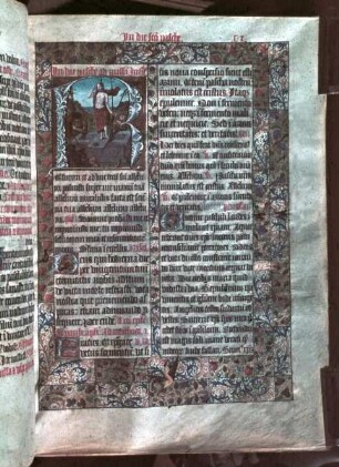 Missale aus Marmoutier — Initiale mit der Auferstehung Christi, Folio 114 recto