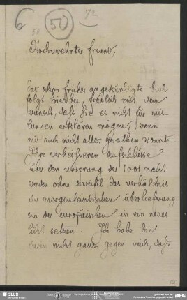 Eigenh. Brief von Jacob Grimm an August Wilhelm von Schlegel, Göttingen, 26.01.1834