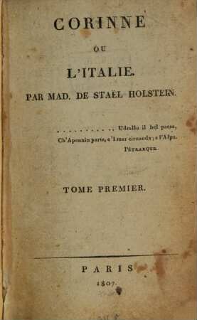 Corinne ou l'Italie, 1