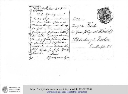 Brief vom 01.08.1911