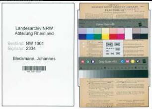 Entnazifizierung Johannes Bleckmann, geb. 22.07.1901 (Gerber)