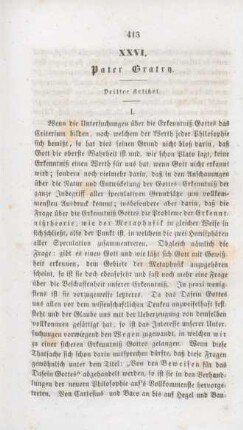 413-422 Pater Gratry : dritter Artikel