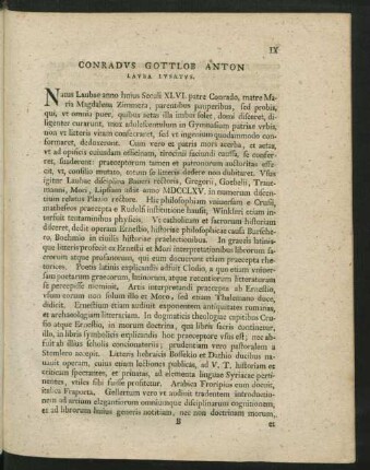 Conradus Gottlob Anton Lauba Lusatus.