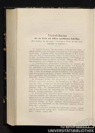 Verzeichniss der im Texte mit Ziffern angeführten Schriften.