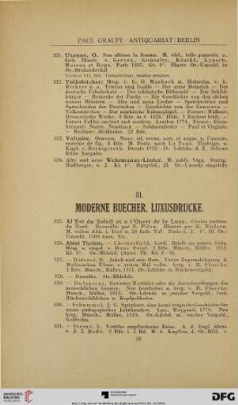 III. Moderne Buecher. Luxusdrucke (Nr. 325-1878)