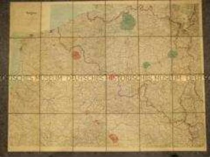 Karte von Belgien und Nordostfrankreich
