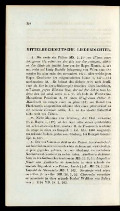 Mittelhochdeutsche Liederdichter.