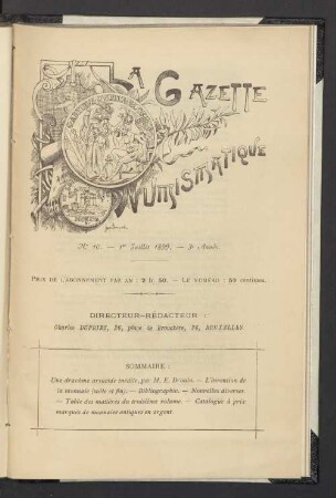 N° 10. — 1er Juillet 1899. — 3e Année
