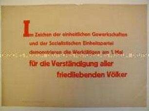 Maueranschlag mit Losung zum 1. Mai