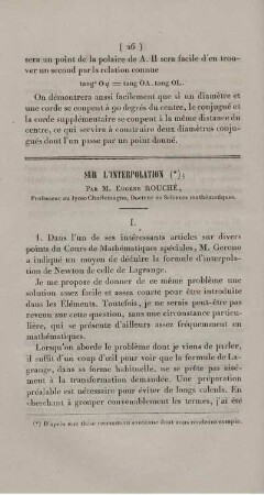 Sur l´interpolation.