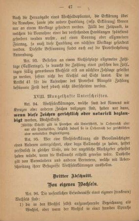 Dritter Abschnitt. Von eigenen Wechseln