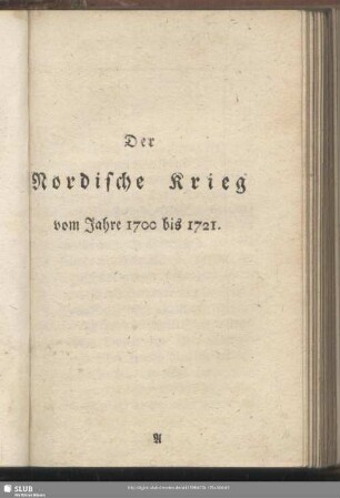Der Nordische Krieg vom Jahre 1700 bis 1721