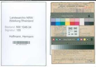 Entnazifizierung Hermann Hoffmann , geb. 20.03.1908 (Dentist)