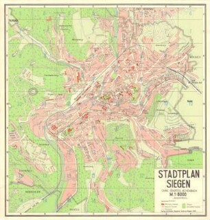 Stadtplan der Stadt Siegen ohne Stadtteil Achenbach