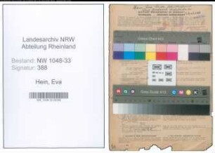 Entnazifizierung Eva Hein , geb. 22.03.1903 (Lehrerin)