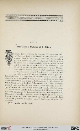 Capo V: Monastero e Badesse di S. Chiara