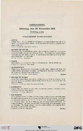 Verschiedene Manufakturen (Nr. 1-16)