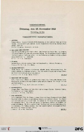 Verschiedene Manufakturen (Nr. 1-16)