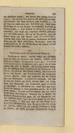 Theilung unter Constantins Söhnen