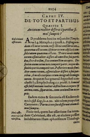 Caput IV. De Toto Et Partibus.