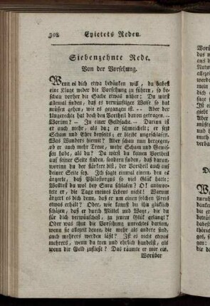 Siebenzehnte Rede. Von der Vorsehung