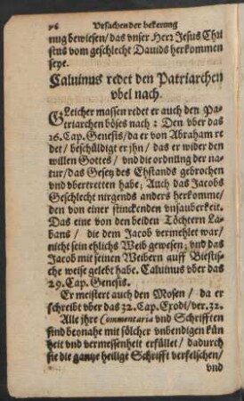 Calvinus redet den Patriarchen ubel nach.