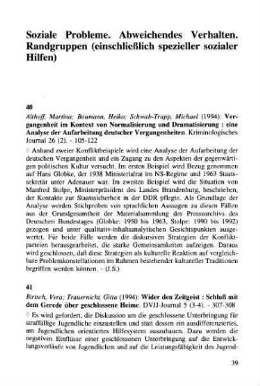 39-68, Soziale Probleme