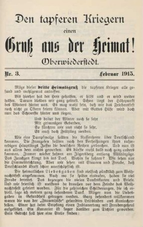 3.1915: tapferen Kriegern einen Gruß aus der Heimat