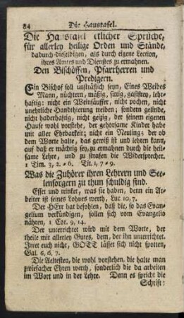 Die Haustafel etlicher Sprüche, [...]