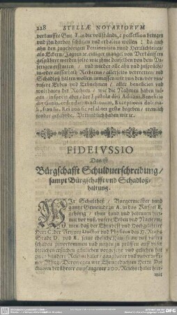 Fideiussio, Das ist Bürgschafft Schuldverschreibung, sampt Bürgschafft und Schadloßhaltung