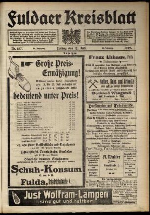 Zweite Ausgabe vom Freitag, den 12. Juli 1912.
