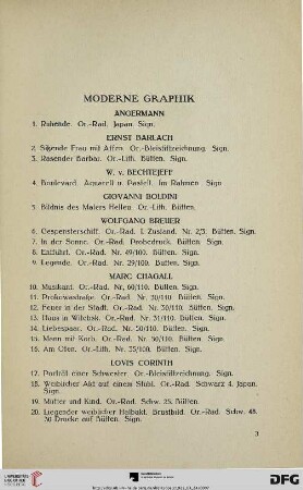 Moderne Graphik (Nr. 1-342)