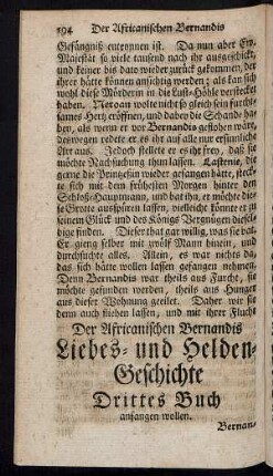 Der Africanischen Bernandis Liebes- und Helden-Geschichte Drittes Buch
