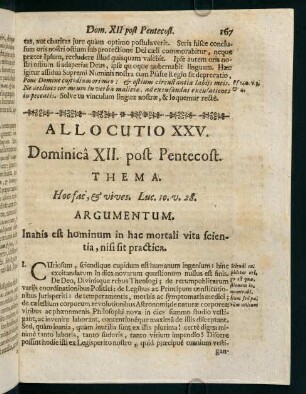167-173, Allocutio XXV.